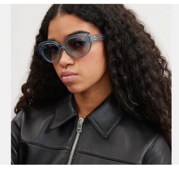 $108 NWT COACH Transparent Blue Sunglasses - Picture 1 of 10